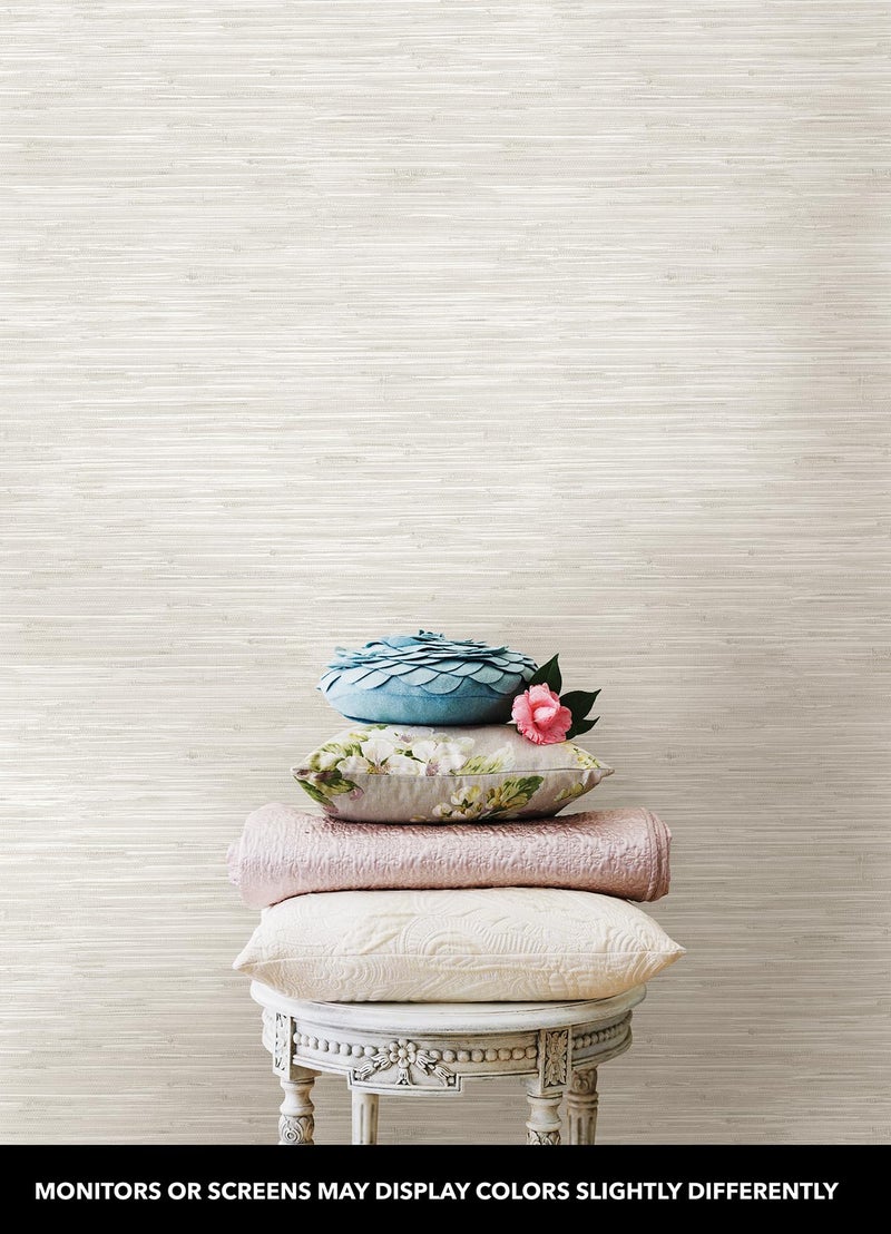 NuWallpaper Cream Vinyl Grassweave Peel & Stick Wallpaper, NUS2875 - Image 2